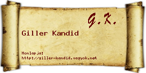 Giller Kandid névjegykártya
